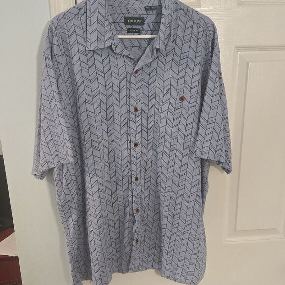 Orvis Blue Casual Button Down Shirt Lightweight - Picture 1 of 9